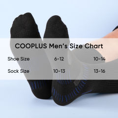 COOPLUS Mens Long Crew Socks Cushioned Cuff Socks for Men Casual Breathable Running 6 Pairs