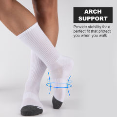 COOPLUS 10 Pairs Mens Crew Socks Long Cushion Socks for Men Running Breathable