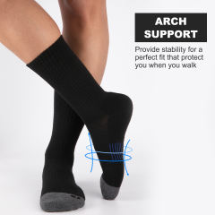 COOPLUS 10 Pairs Mens Crew Socks Long Cushion Socks for Men Running Breathable