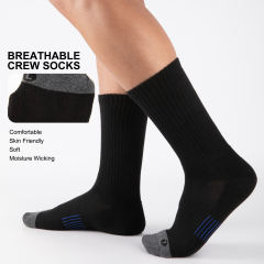 COOPLUS 10 Pairs Mens Crew Socks Long Cushion Socks for Men Running Breathable