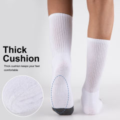 COOPLUS 10 Pairs Mens Crew Socks Long Cushion Socks for Men Running Breathable