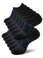 COOPLUS Mens No Show Socks Cushioned Low Cut Socks for Men Breathable Non-slip 6 Pairs