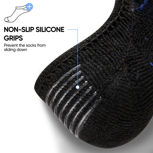 COOPLUS Mens No Show Socks Cushioned Low Cut Socks for Men Breathable Non-slip 6 Pairs
