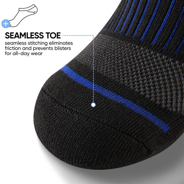 COOPLUS Mens No Show Socks Cushioned Low Cut Socks for Men Breathable Non-slip 6 Pairs