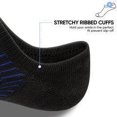 COOPLUS Mens No Show Socks Cushioned Low Cut Socks for Men Breathable Non-slip 6 Pairs