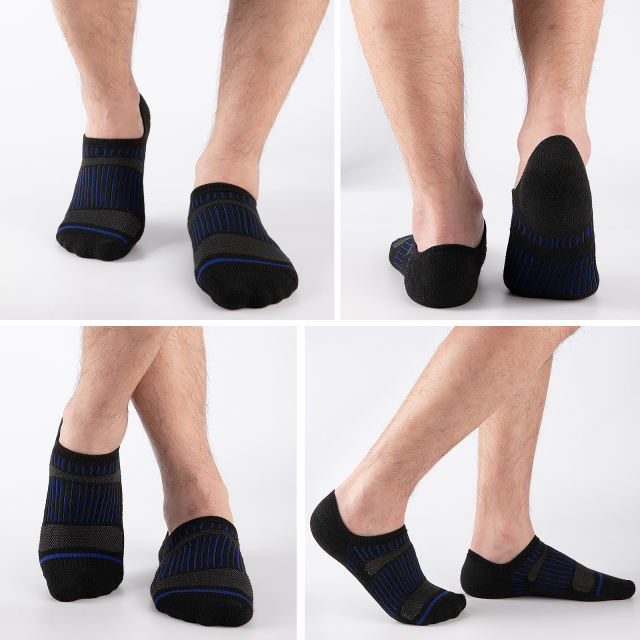 COOPLUS Mens No Show Socks Cushioned Low Cut Socks for Men Breathable Non-slip 6 Pairs