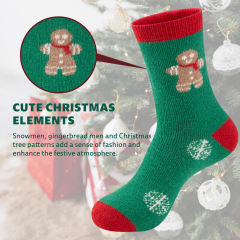 COOPLUS Womens Fuzzy Socks Christmas Socks for Women Winter Thick Thermal Socks Size 9-11 Crew Socks 4 Pairs
