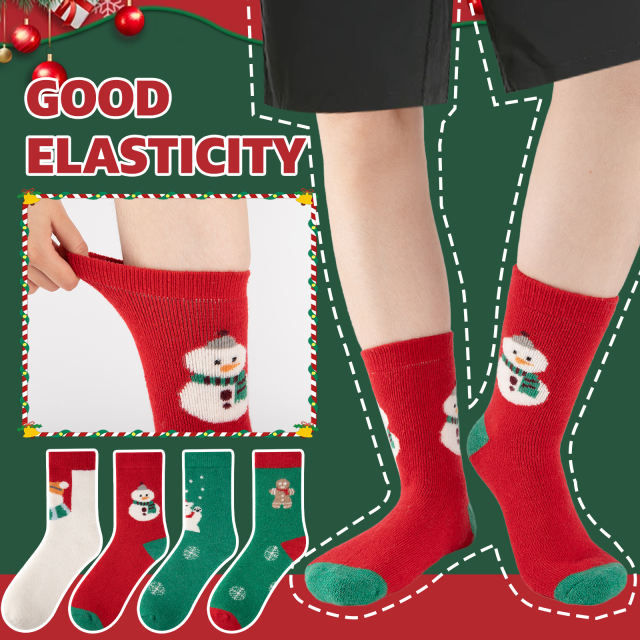 COOPLUS Womens Fuzzy Socks Christmas Socks for Women Winter Thick Thermal Socks Size 9-11 Crew Socks 4 Pairs