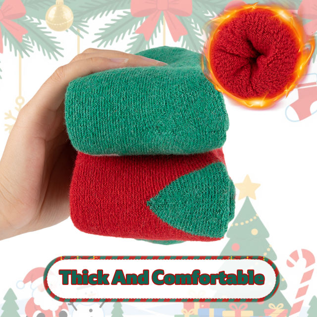 COOPLUS Womens Fuzzy Socks Christmas Socks for Women Winter Thick Thermal Socks Size 9-11 Crew Socks 4 Pairs