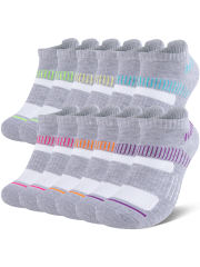 COOPLUS Womens Athletic Ankle Socks Women Cushioned Low Cut Breathable Socks 6 Pairs