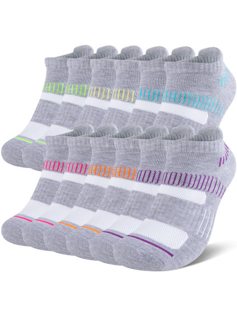 COOPLUS Womens Athletic Ankle Socks Women Cushioned Low Cut Breathable Socks 6 Pairs