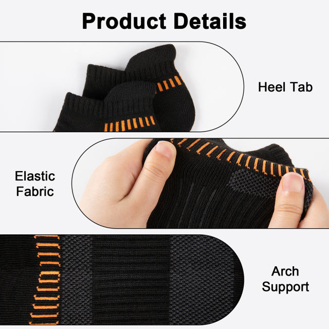 COOPLUS Womens Athletic Ankle Socks Women Cushioned Low Cut Breathable Socks 6 Pairs