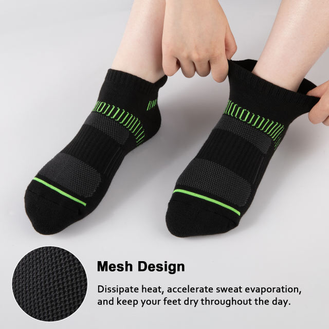 COOPLUS Womens Athletic Ankle Socks Women Cushioned Low Cut Breathable Socks 6 Pairs