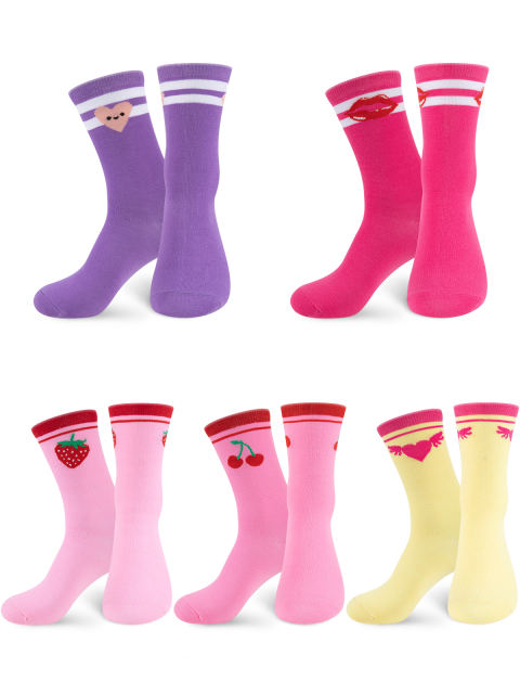 COOPLUS Womens Easter Socks Fun Multi-Colored Egg Pattern Socks for Women Holiday Gifts 5 pairs