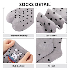 COOPLUS Womens Easter Socks Fun Multi-Colored Egg Pattern Socks for Women Holiday Gifts 5 pairs
