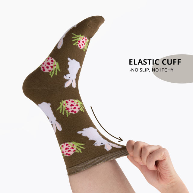 COOPLUS Womens Easter Socks Fun Multi-Colored Egg Pattern Socks for Women Holiday Gifts 5 pairs