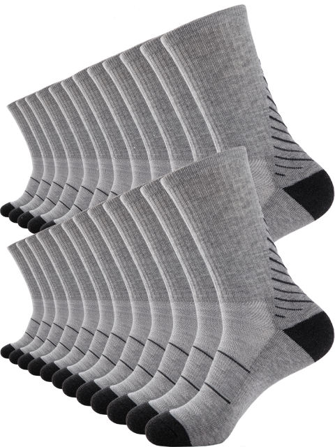COOPLUS 10Pairs Mens Long Socks Lightweight Crew Hiking Socks