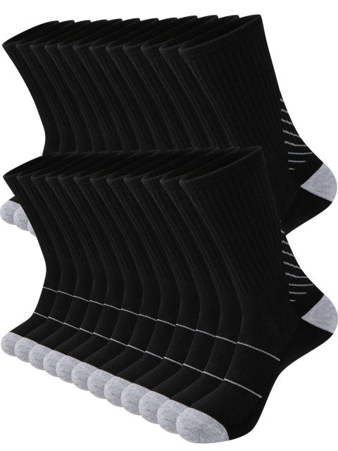 COOPLUS 10Pairs Mens Long Socks Lightweight Crew Hiking Socks