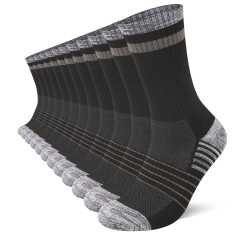 COOPLUS 10Pairs Mens Long Socks Lightweight Crew Hiking Socks