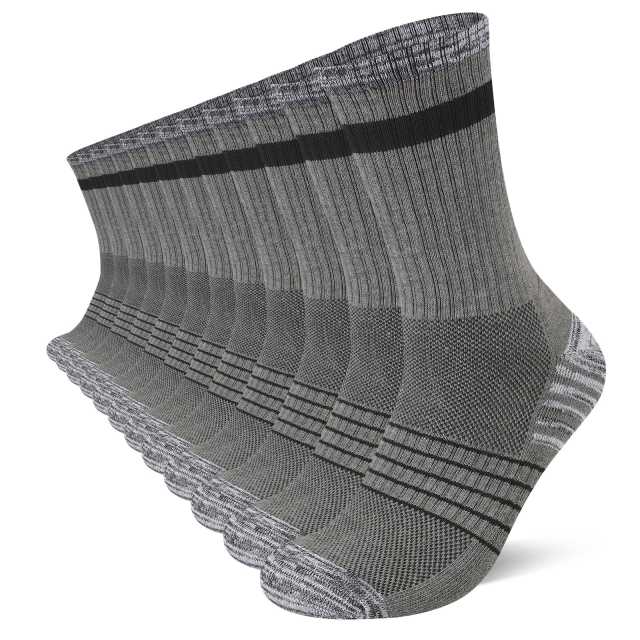 COOPLUS 10Pairs Mens Long Socks Lightweight Crew Hiking Socks