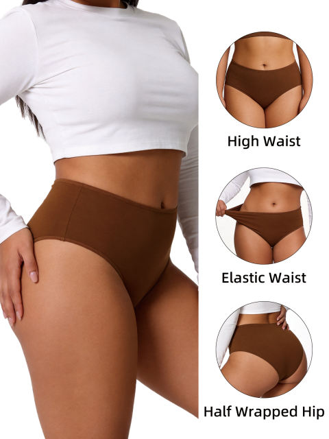 COOPLUS 6-Pack Womens Plus Size Cotton Briefs Soft Stretch Underwear, Breathable & Moisture Wicking,Designed for Curves(XL-4XL) 4.4 stars out of 8 reviews (