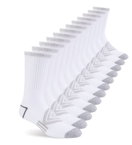 COOPLUS Mens Crew Socks Breathable Cushioned Athletic Socks for Running Gym Workout Work Daily Wear 6 Pairs