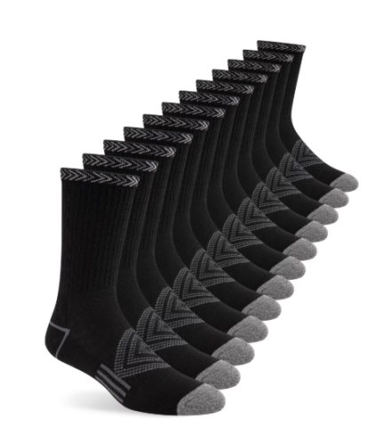 COOPLUS Mens Crew Socks Breathable Cushioned Athletic Socks for Running Gym Workout Work Daily Wear 6 Pairs