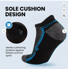 Cooplus 12 Pairs Mens Ankle Running Socks Athletic Cushioned Breathable Socks for Men
