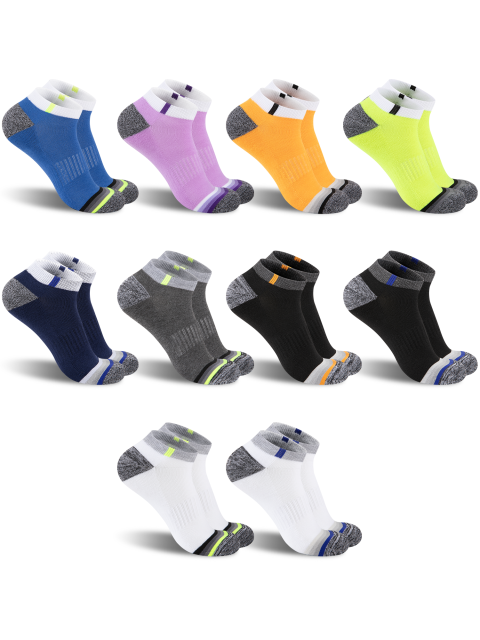 COOPLUS 10 Pairs Mens Ankle Socks Men 10 Pack Low Cut Comfort Cushion Casual Socks