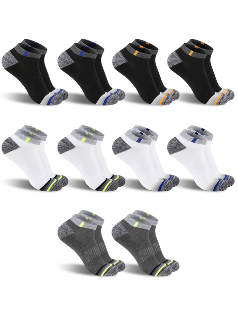 COOPLUS 10 Pairs Mens Ankle Socks Men 10 Pack Low Cut Comfort Cushion Casual Socks