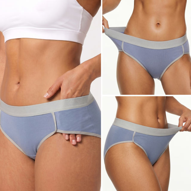 COOPLUS 5-Pack Cotton Underwear for Women No Show Hi-Cut Stretch Breathable Full Coverage Comfort Panties