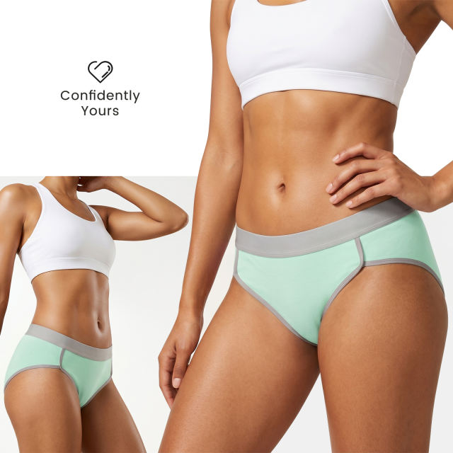 COOPLUS 5-Pack Cotton Underwear for Women No Show Hi-Cut Stretch Breathable Full Coverage Comfort Panties