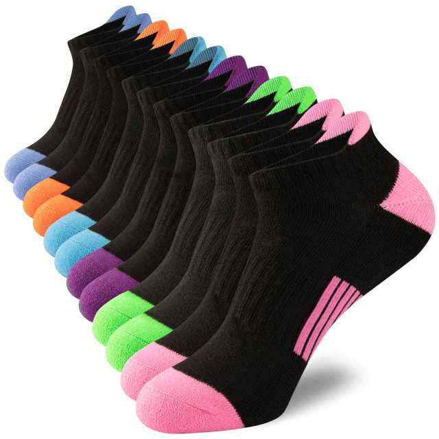 EALLCO Womens Ankle Socks Low Cut Socks Cushioned Athletic Running Socks  for Women 6 Pairs