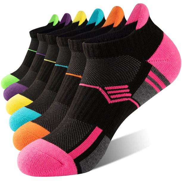 EALLCO Womens Ankle Socks Low Cut Socks Cushioned Running Socks 6 Pairs