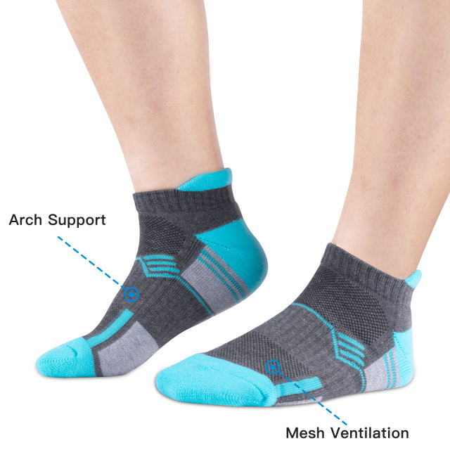 EALLCO Womens Ankle Socks Low Cut Socks Cushioned Running Socks 6 Pairs
