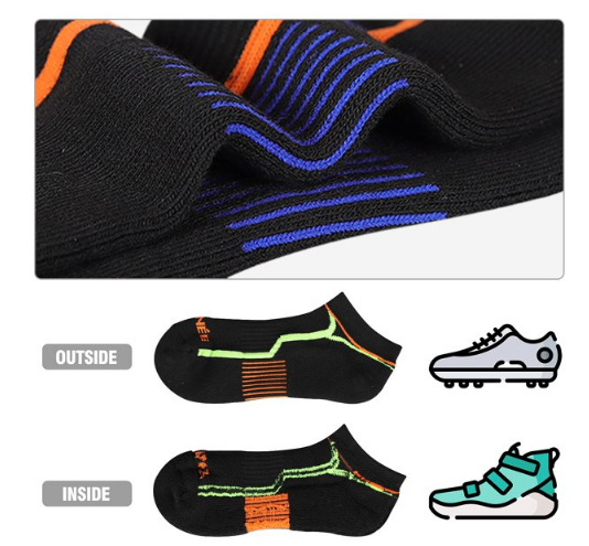 EALLCO Mens Athletic Ankle Socks Men Arch Support Cushioned Socks 6 Pairs