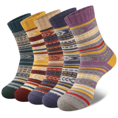 EALLCO Womens Wool Socks Thermal Warm Thick Crew Socks Winter Work Socks for Ladies 5 Pairs