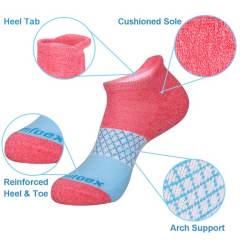EALLCO Womens Athletic Ankle Low Cut Socks Women Cushioned Colorful Socks 7 Pairs
