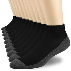 EALLCO 10 Pairs Mens Athletic Low Cut Socks Men Ankle Cushioned Socks