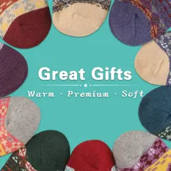 EALLCO Womens Wool Socks Thermal Warm Thick Crew Socks Winter Work Socks for Ladies 5 Pairs