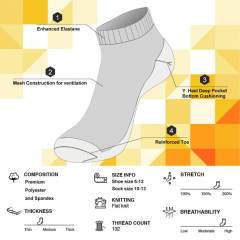 EALLCO 10 Pairs Mens Athletic Low Cut Socks Men Ankle Cushioned Socks