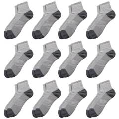 EALLCO 12 Pairs Mens Cotton Ankle Socks Heavy Duty Cushioned Socks for Men