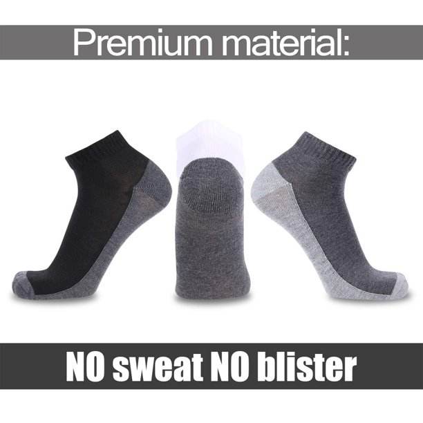 EALLCO 10 Pairs Mens Athletic Low Cut Socks Men Ankle Cushioned Socks