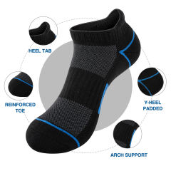 EALLCO Mens Ankle Socks Low Cut Socks Cushioned Athletic Running Socks for Men 6 Pairs