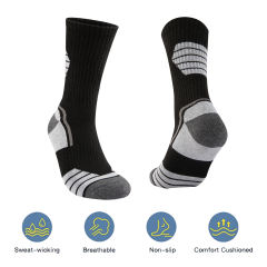 EALLCO Mens Crew Dress Socks for Men Work Running Cushioned Hiking Socks 6 Pairs
