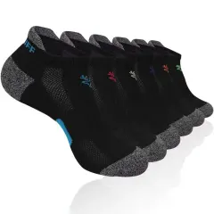 EALLCO Womens Athletic Ankle Low Cut Socks Women Cushioned Colorful Socks 7 Pairs