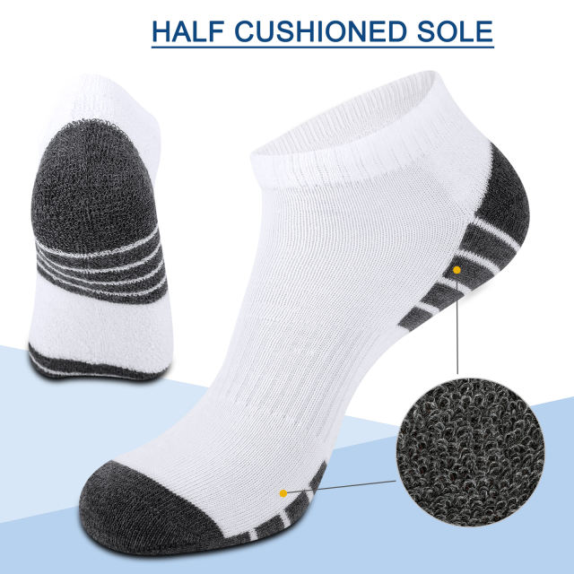EALLCO 10 Pack Men's Athletic Ankle Socks Cushion Low Cut Running Socks for Men