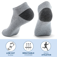 EALLCO 10 Pack Men's Cushion Low Cut Socks Ankle No Show Work Socks