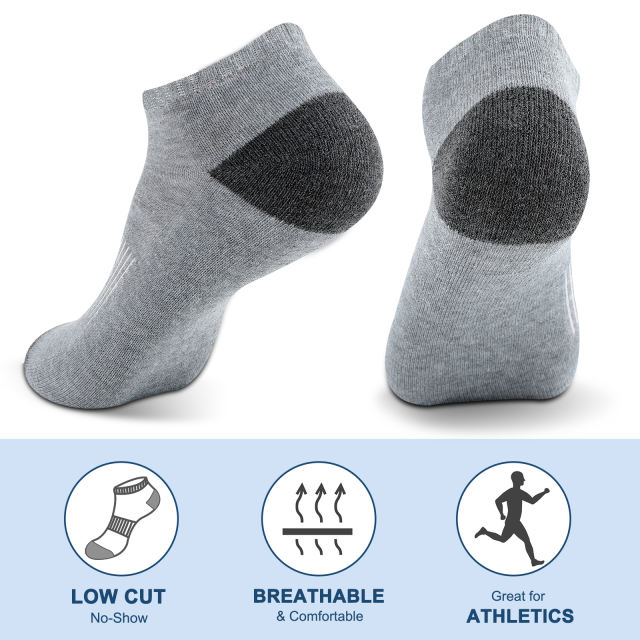 EALLCO 10 Pack Men's Cushion Low Cut Socks Ankle No Show Work Socks