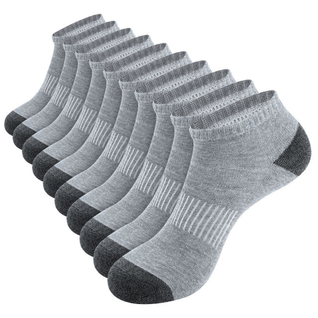EALLCO 10 Pack Men's Cushion Low Cut Socks Ankle No Show Work Socks
